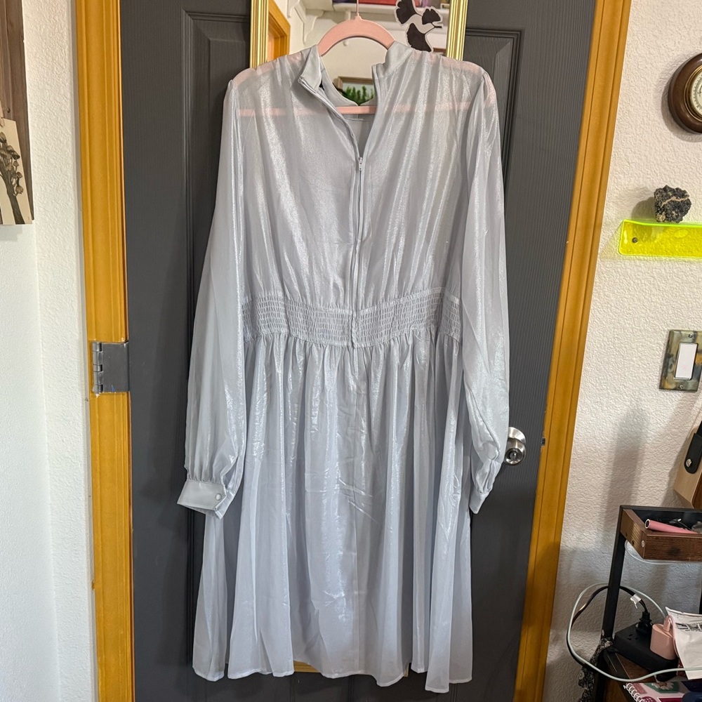 Elegant Silver Astrid Dress